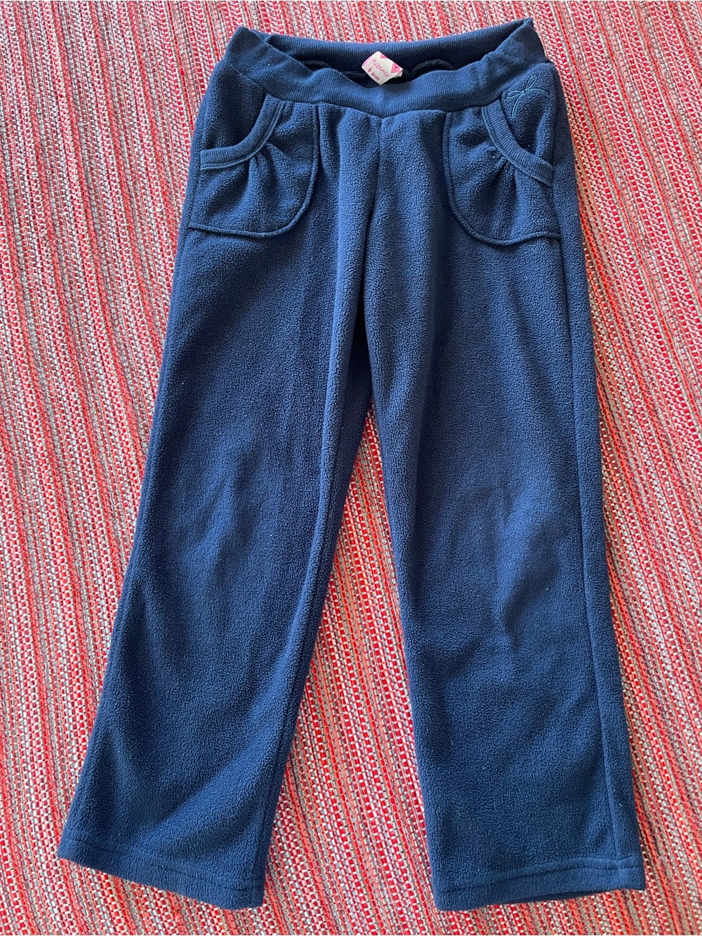 Girls' Navy Fleece Pull-On Pants 6y